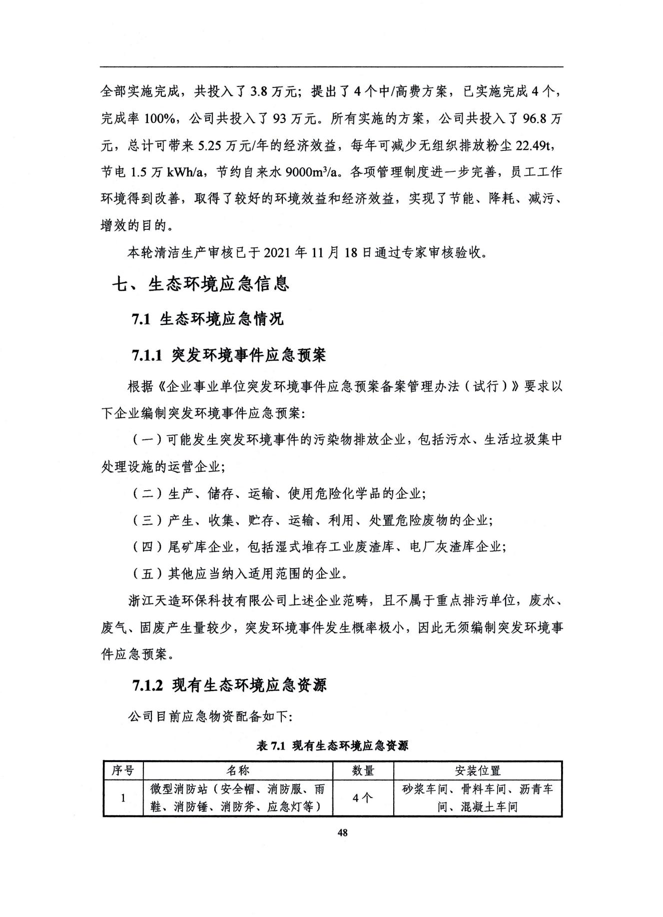 2022浙江天造环保科技有限公司环境信息依法披露年度报告
